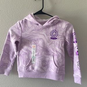 (BRAND NEW) Purple marble with purple reflective design fleece hoodie